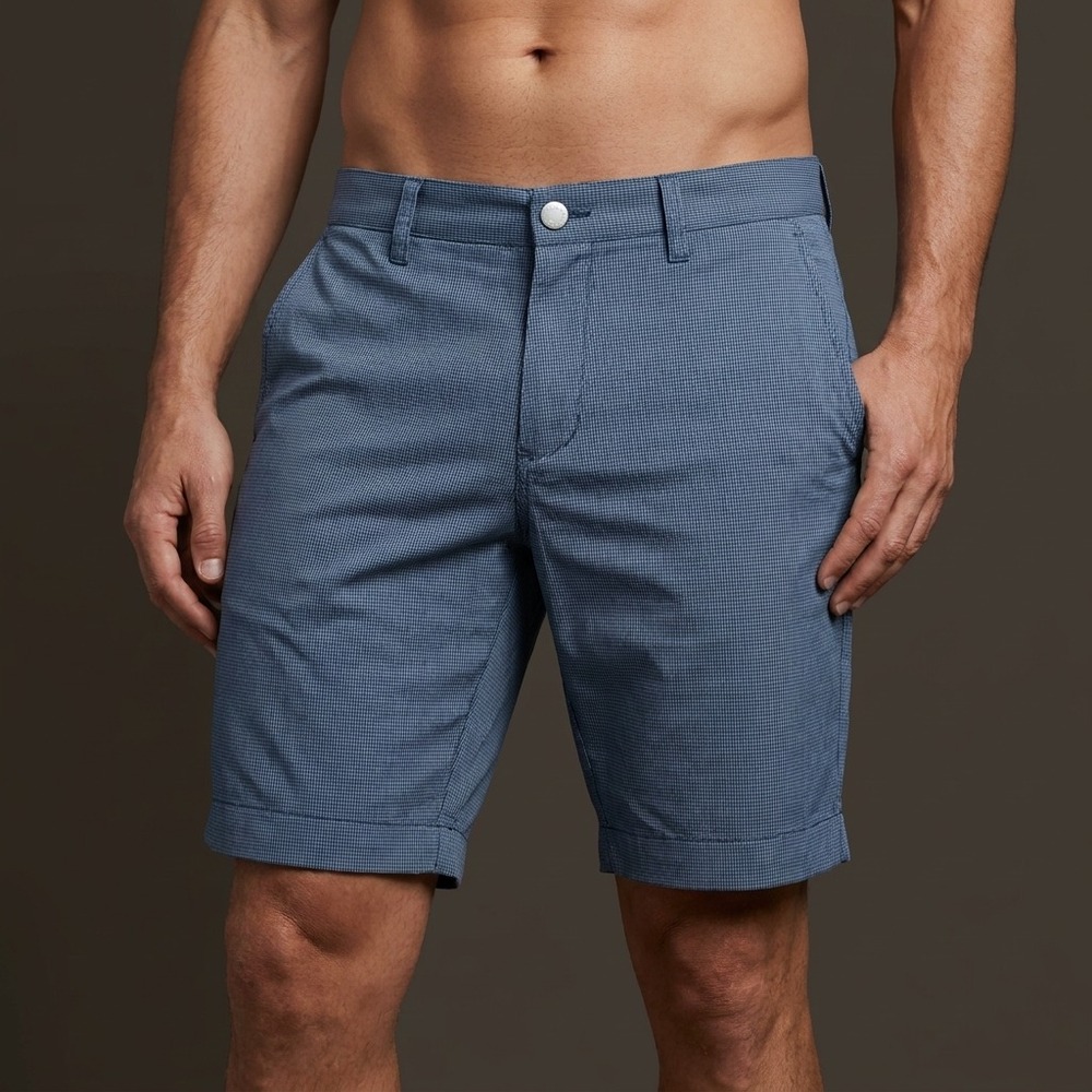 BONOBOS GOLF Mens Shorts 30 Blue White Houndstooth Performance Preppy